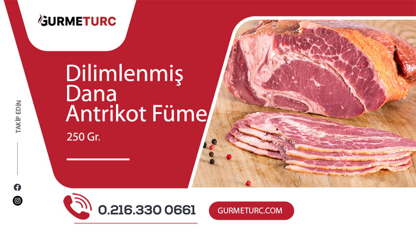 Dilimlenmiş Dana Antrikot Füme  250 gr